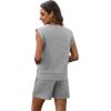imageXIEERDUO Womens 2 Piece Cap Sleeve Short Sets Fashion Travel Outfits Comfy Airport Lounge Set Loose LoungewearGrey
