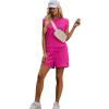 imageXIEERDUO Womens 2 Piece Cap Sleeve Short Sets Fashion Travel Outfits Comfy Airport Lounge Set Loose LoungewearHot Pink