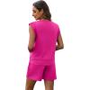 imageXIEERDUO Womens 2 Piece Cap Sleeve Short Sets Fashion Travel Outfits Comfy Airport Lounge Set Loose LoungewearHot Pink