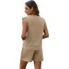 imageXIEERDUO Womens 2 Piece Cap Sleeve Short Sets Fashion Travel Outfits Comfy Airport Lounge Set Loose LoungewearKhaki