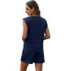 imageXIEERDUO Womens 2 Piece Cap Sleeve Short Sets Fashion Travel Outfits Comfy Airport Lounge Set Loose LoungewearNavy