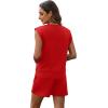 imageXIEERDUO Womens 2 Piece Cap Sleeve Short Sets Fashion Travel Outfits Comfy Airport Lounge Set Loose LoungewearRed