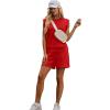 imageXIEERDUO Womens 2 Piece Cap Sleeve Short Sets Fashion Travel Outfits Comfy Airport Lounge Set Loose LoungewearRed