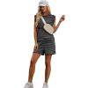 imageXIEERDUO Womens 2 Piece Cap Sleeve Short Sets Fashion Travel Outfits Comfy Airport Lounge Set Loose LoungewearZ Black Stripe