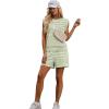 imageXIEERDUO Womens 2 Piece Cap Sleeve Short Sets Fashion Travel Outfits Comfy Airport Lounge Set Loose LoungewearZ Green Stripe