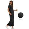 imageXIEERDUO Womens 2 Piece Lounge Set Fashion Travel Outfits Vacation Tracksuit Comfy Wide Leg Airport Loungewear S3XLA Black