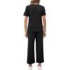 imageXIEERDUO Womens 2 Piece Lounge Set Fashion Travel Outfits Vacation Tracksuit Comfy Wide Leg Airport Loungewear S3XLA Black