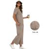 imageXIEERDUO Womens 2 Piece Lounge Set Fashion Travel Outfits Vacation Tracksuit Comfy Wide Leg Airport Loungewear S3XLA Khaki