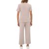 imageXIEERDUO Womens 2 Piece Lounge Set Fashion Travel Outfits Vacation Tracksuit Comfy Wide Leg Airport Loungewear S3XLApricot