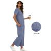 imageXIEERDUO Womens 2 Piece Lounge Set Fashion Travel Outfits Vacation Tracksuit Comfy Wide Leg Airport Loungewear S3XLBlue