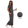 imageXIEERDUO Womens 2 Piece Lounge Set Fashion Travel Outfits Vacation Tracksuit Comfy Wide Leg Airport Loungewear S3XLDark Grey