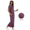 imageXIEERDUO Womens 2 Piece Lounge Set Fashion Travel Outfits Vacation Tracksuit Comfy Wide Leg Airport Loungewear S3XLDark Purple