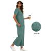 imageXIEERDUO Womens 2 Piece Lounge Set Fashion Travel Outfits Vacation Tracksuit Comfy Wide Leg Airport Loungewear S3XLDeep Green