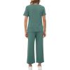 imageXIEERDUO Womens 2 Piece Lounge Set Fashion Travel Outfits Vacation Tracksuit Comfy Wide Leg Airport Loungewear S3XLDeep Green