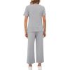 imageXIEERDUO Womens 2 Piece Lounge Set Fashion Travel Outfits Vacation Tracksuit Comfy Wide Leg Airport Loungewear S3XLGrey