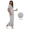 imageXIEERDUO Womens 2 Piece Lounge Set Fashion Travel Outfits Vacation Tracksuit Comfy Wide Leg Airport Loungewear S3XLGrey
