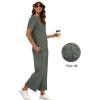 imageXIEERDUO Womens 2 Piece Lounge Set Fashion Travel Outfits Vacation Tracksuit Comfy Wide Leg Airport Loungewear S3XLRock Green
