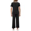 imageXIEERDUO Womens 2 Piece Lounge Set Fashion Travel Outfits Vacation Tracksuit Comfy Wide Leg Airport Loungewear S3XLStripe Black