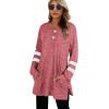 imageXIEERDUO Womens Sweatshirts Casual Tunic Tops Long Sleeve Shirts Oversized With Pockets206russetred