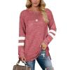imageXIEERDUO Womens Sweatshirts Casual Tunic Tops Long Sleeve Shirts Oversized With Pockets206russetred