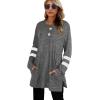 imageXIEERDUO Womens Sweatshirts Casual Tunic Tops Long Sleeve Shirts Oversized With Pockets207darygrey