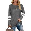 imageXIEERDUO Womens Sweatshirts Casual Tunic Tops Long Sleeve Shirts Oversized With Pockets207darygrey