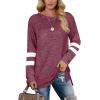imageXIEERDUO Womens Sweatshirts Casual Tunic Tops Long Sleeve Shirts Oversized With Pockets210fuchsia