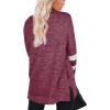 imageXIEERDUO Womens Sweatshirts Casual Tunic Tops Long Sleeve Shirts Oversized With Pockets210fuchsia