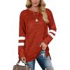 imageXIEERDUO Womens Sweatshirts Casual Tunic Tops Long Sleeve Shirts Oversized With Pockets221orange