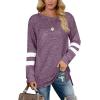 imageXIEERDUO Womens Sweatshirts Casual Tunic Tops Long Sleeve Shirts Oversized With Pockets222purplered