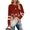 imageXIEERDUO Womens Sweatshirts Casual Tunic Tops Long Sleeve Shirts Oversized With Pockets227snowflake
