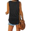 imageXIEERDUO Womens Tank Tops V Neck Basic Solid Color Casual Flowy Summer Sleeveless00black