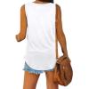 imageXIEERDUO Womens Tank Tops V Neck Basic Solid Color Casual Flowy Summer Sleeveless00white
