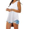 imageXIEERDUO Womens Tank Tops V Neck Basic Solid Color Casual Flowy Summer Sleeveless00white