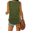 imageXIEERDUO Womens Tank Tops V Neck Basic Solid Color Casual Flowy Summer Sleeveless01army Green