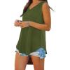 imageXIEERDUO Womens Tank Tops V Neck Basic Solid Color Casual Flowy Summer Sleeveless01army Green