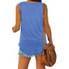 imageXIEERDUO Womens Tank Tops V Neck Basic Solid Color Casual Flowy Summer Sleeveless01blue