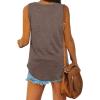 imageXIEERDUO Womens Tank Tops V Neck Basic Solid Color Casual Flowy Summer Sleeveless01coffee