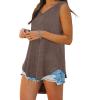 imageXIEERDUO Womens Tank Tops V Neck Basic Solid Color Casual Flowy Summer Sleeveless01coffee