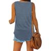 imageXIEERDUO Womens Tank Tops V Neck Basic Solid Color Casual Flowy Summer Sleeveless01dark Blue
