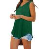 imageXIEERDUO Womens Tank Tops V Neck Basic Solid Color Casual Flowy Summer Sleeveless01green