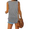 imageXIEERDUO Womens Tank Tops V Neck Basic Solid Color Casual Flowy Summer Sleeveless01grey