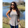 imageXIEERDUO Womens Tank Tops V Neck Basic Solid Color Casual Flowy Summer Sleeveless01grey