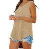 imageXIEERDUO Womens Tank Tops V Neck Basic Solid Color Casual Flowy Summer Sleeveless01khaki