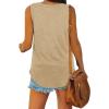imageXIEERDUO Womens Tank Tops V Neck Basic Solid Color Casual Flowy Summer Sleeveless01khaki