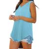 imageXIEERDUO Womens Tank Tops V Neck Basic Solid Color Casual Flowy Summer Sleeveless01lakeblue
