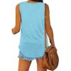 imageXIEERDUO Womens Tank Tops V Neck Basic Solid Color Casual Flowy Summer Sleeveless01lakeblue
