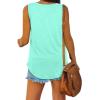 imageXIEERDUO Womens Tank Tops V Neck Basic Solid Color Casual Flowy Summer Sleeveless01lakegreen
