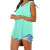 imageXIEERDUO Womens Tank Tops V Neck Basic Solid Color Casual Flowy Summer Sleeveless01lakegreen