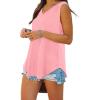 imageXIEERDUO Womens Tank Tops V Neck Basic Solid Color Casual Flowy Summer Sleeveless01light Pink